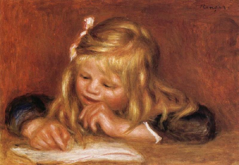 Pierre Renoir Coco Reading oil painting picture